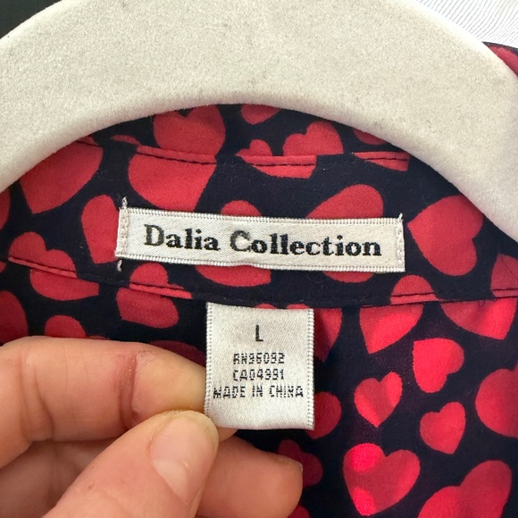 Dalia Collection Red Heart Pattern Shirt - Picture 3 of 6